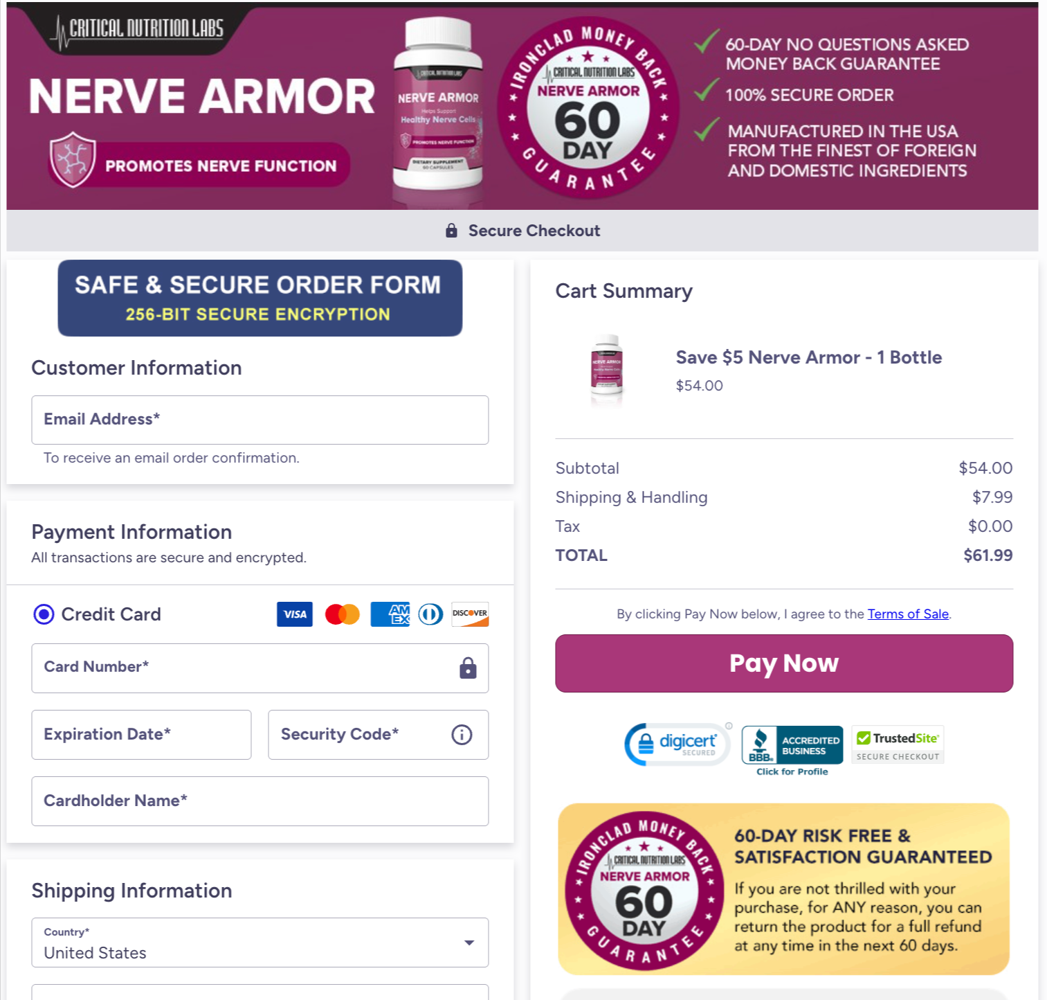 nerve-armor-pricing-table